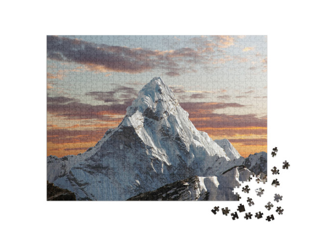 puzzle 1000 dílků „Ama Dablam na Everestu večer, Himálaj, Nepál“