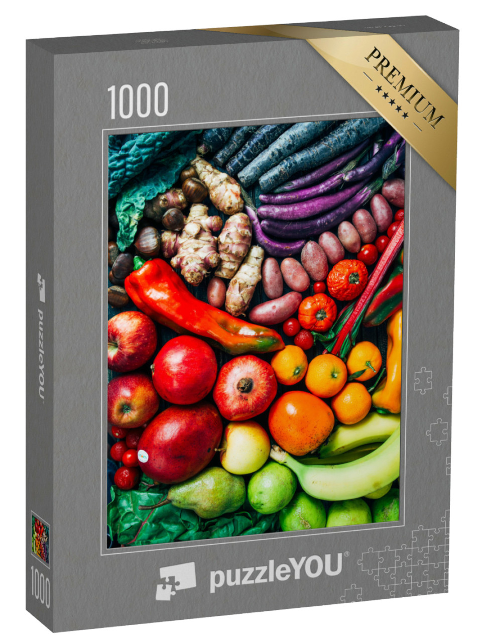 puzzle 1000 dílků „Barevné složení ovoce a zeleniny“