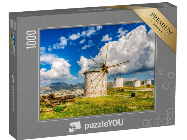 puzzle 1000 dílků „Větrné mlýny ve městě Bodrum, Turecko“