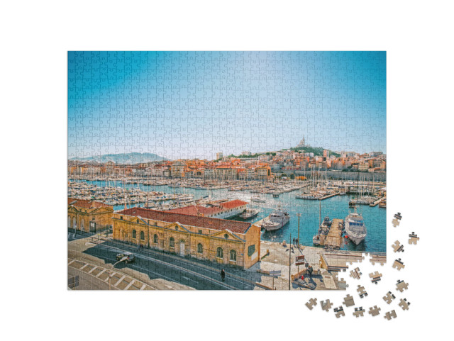 puzzle 1000 dílků „Krajina města Vieux Port, Marseille, Provence, Francie“