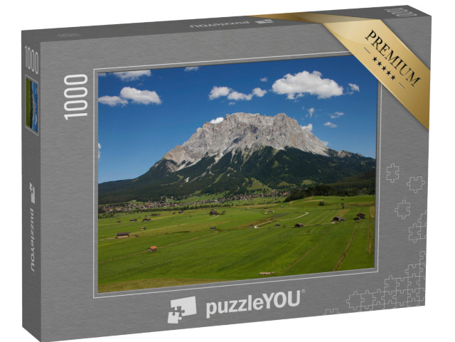 puzzle 1000 dílků „Výhled z Lermoosu na Ehrwald a Zugspitze, Rakousko“