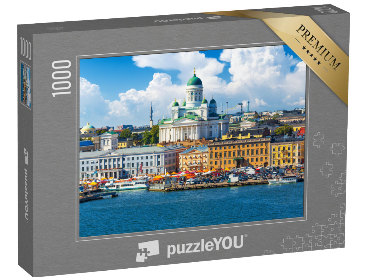 puzzle 1000 dílků „Letní panorama na starém městském molu v Helsinkách, Finsko“