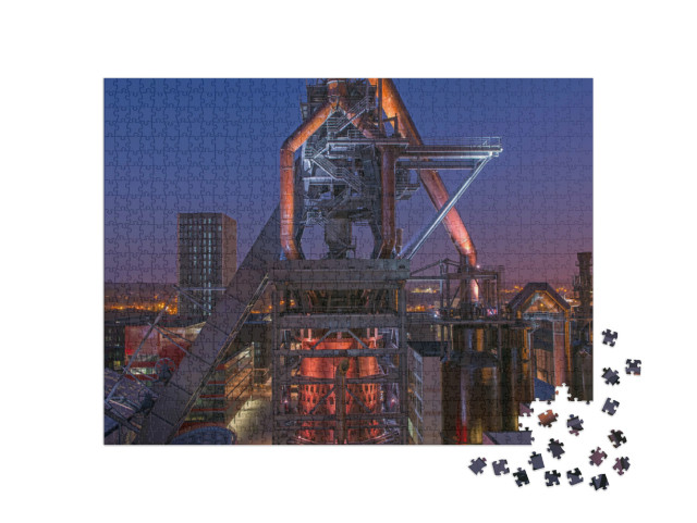 puzzle 1000 dílků „Vysoká pec A, vysoké pece Belfal, Lucembursko“