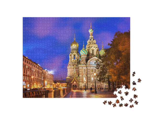 puzzle 1000 dílků „Kostel Kristova vzkříšení, Petrohrad, Rusko“