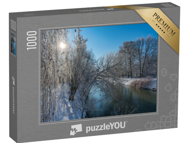 puzzle 1000 dílků „Slunečný zimní den na Sprévě v Cottbusu, Braniborsko“