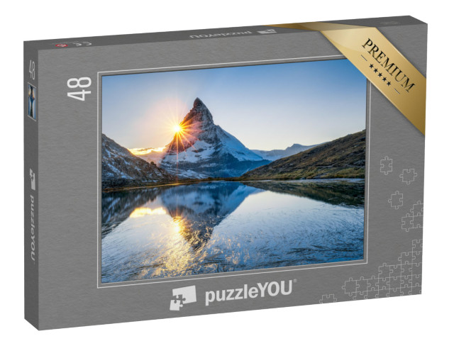 puzzle 48 dílků „Riffelsee a Matterhorn v kantonu Valais, Švýcarsko“