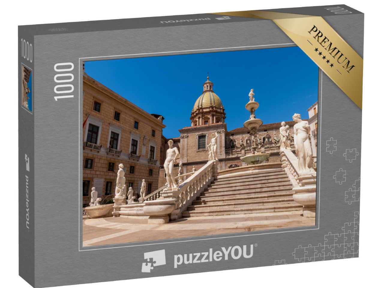 puzzle 1000 dílků „Fontana Pretoria na náměstí Piazza Pretoria v Palermu na Sicílii“