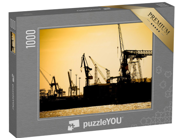 puzzle 1000 dílků „Západ slunce v hamburském přístavu“