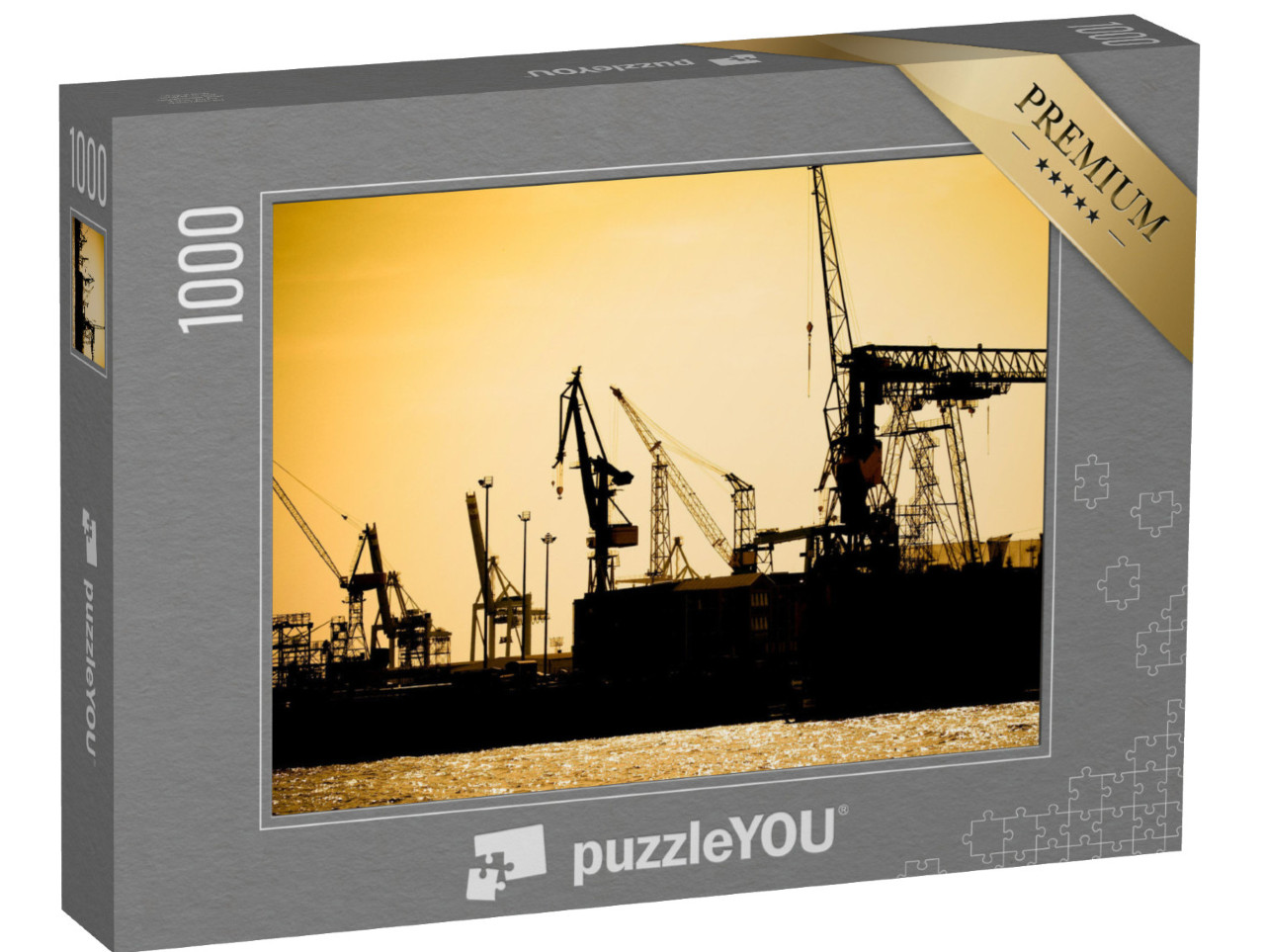 puzzle 1000 dílků „Západ slunce v hamburském přístavu“