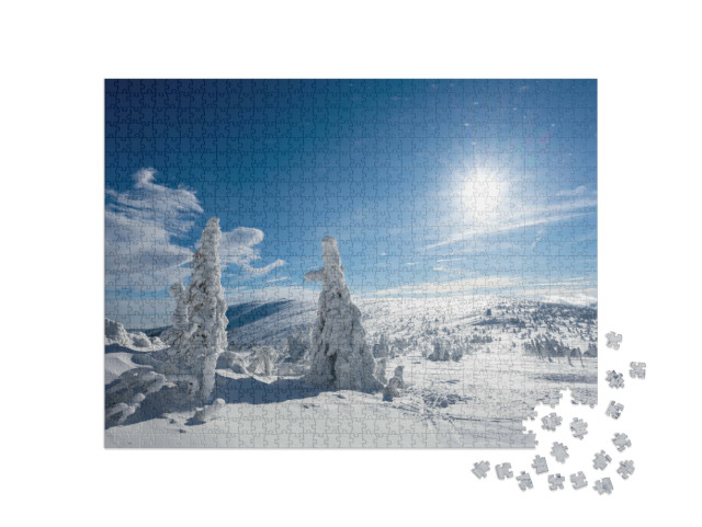 puzzle 1000 dílků „Zimní Krkonoše, Česká republika“