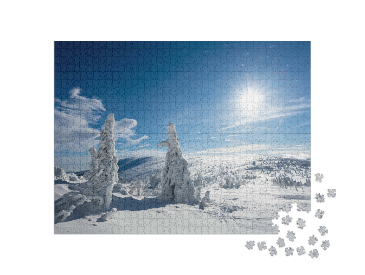 puzzle 1000 dílků „Zimní Krkonoše, Česká republika“