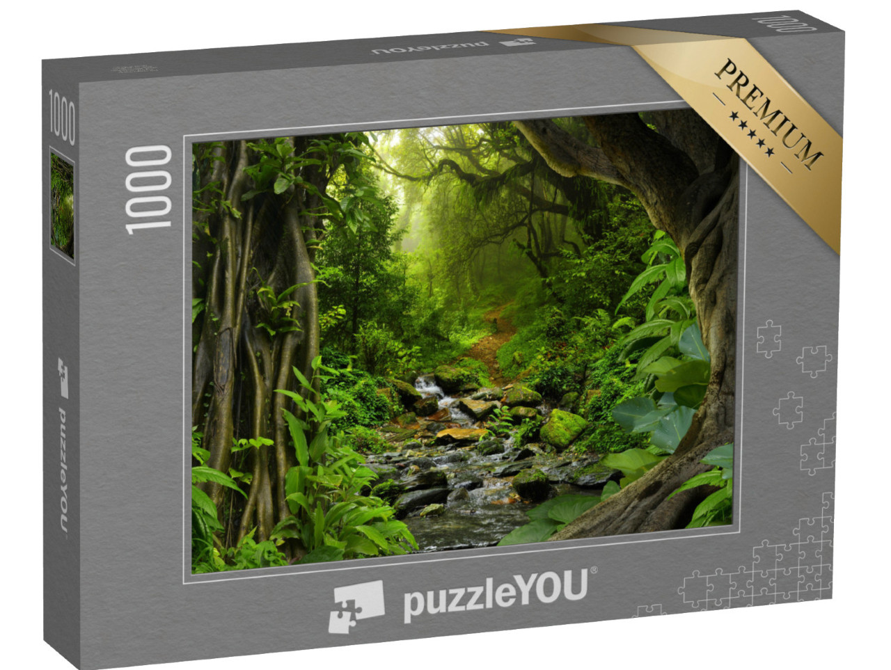 puzzle 1000 dílků „Tropická džungle s řekou“