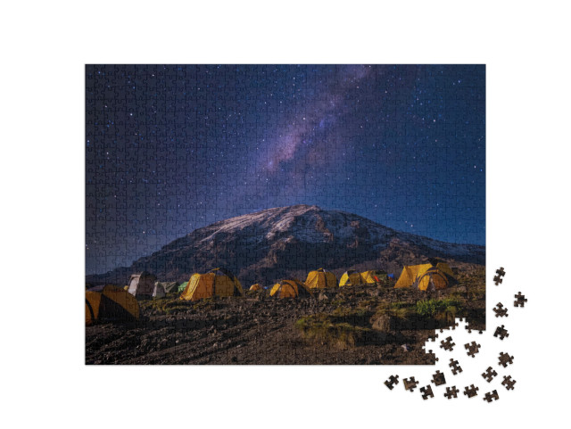 puzzle 1000 dílků „Mléčná dráha nad Kilimandžárem“