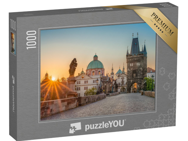 puzzle 1000 dílků „Východ slunce nad Karlovým mostem v Praze, Česká republika“