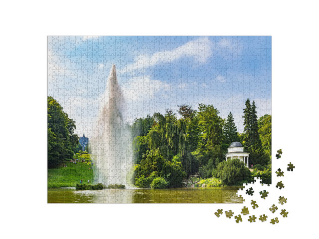 puzzle 1000 dílků „Fontána v parku Wilhelmshöhe, Kassel, Německo“