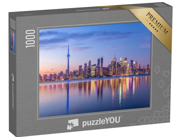 puzzle 1000 dílků „Panorama Toronta ve fialovém světle, Kanada“