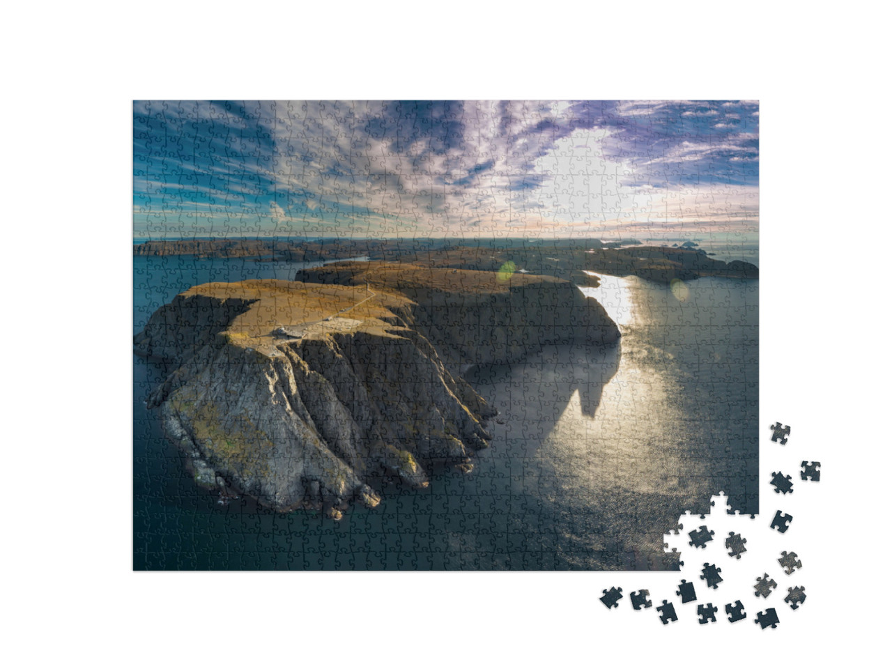 puzzle 1000 dílků „Letecký pohled na Nordkapp v nejvzdálenější části Norska“