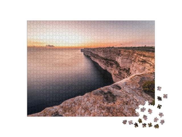 puzzle 1000 dílků „Útesy Ta Cenc při západu slunce, Malta“