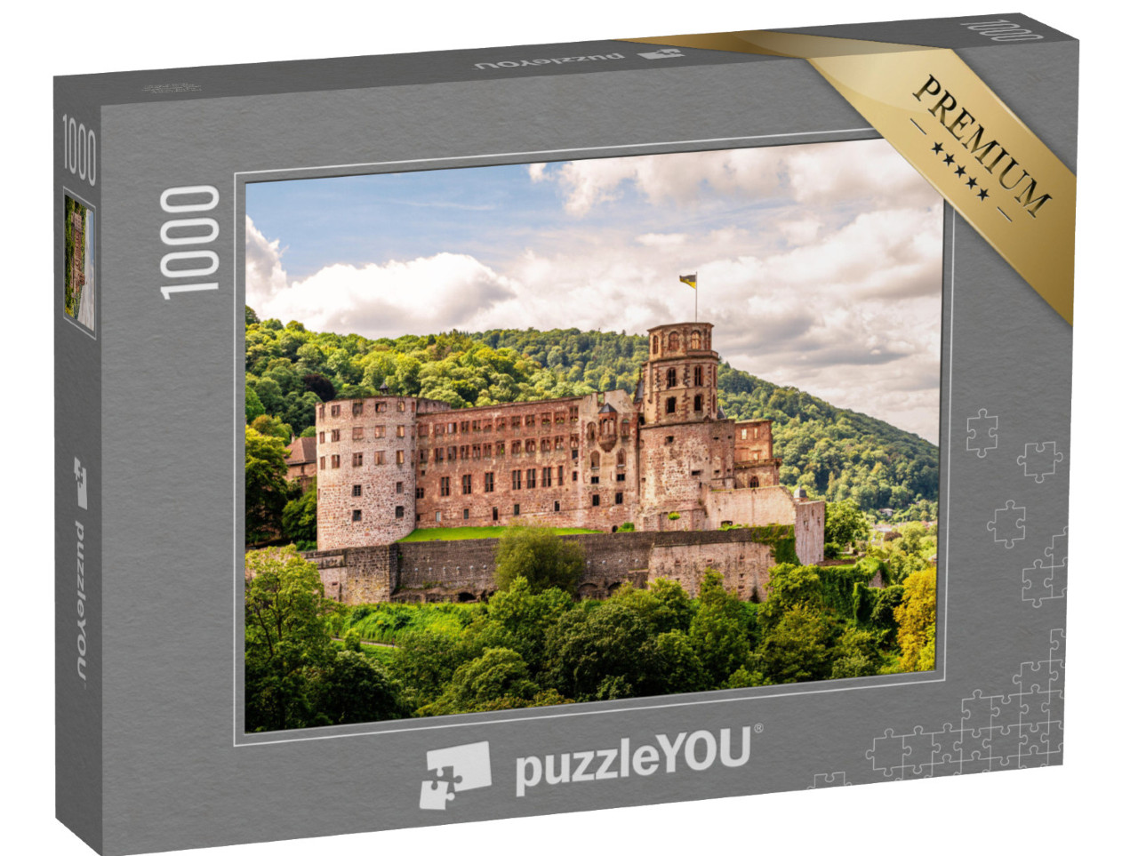 puzzle 1000 dílků „Majestátní hrad Heidelberg“