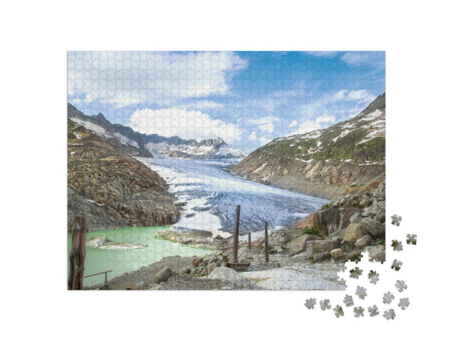 puzzle 1000 dílků „Ledovec Rhone ve švýcarských Alpách“