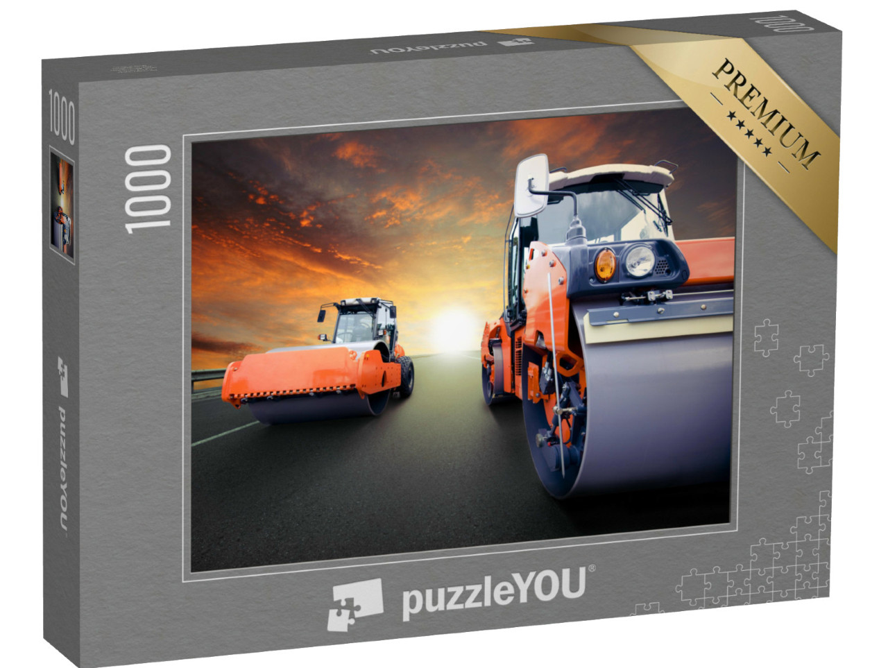 puzzle 1000 dílků „Silniční válce na asfalt“