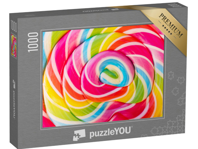 puzzle 1000 dílků „Velké lízátko v zářivých duhových barvách“