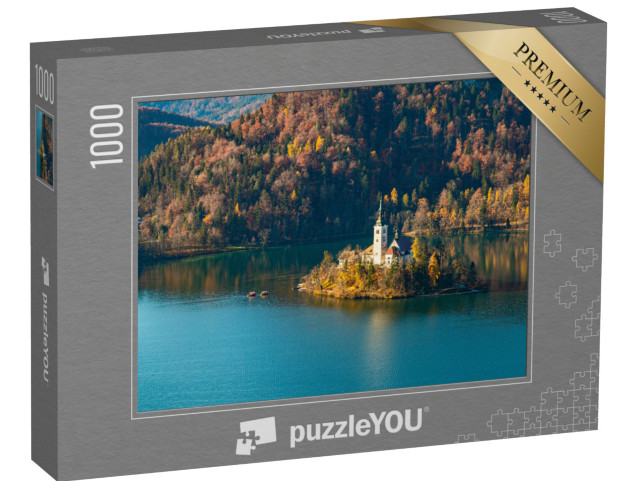 puzzle 1000 dílků „Slovinské jezero na podzim“