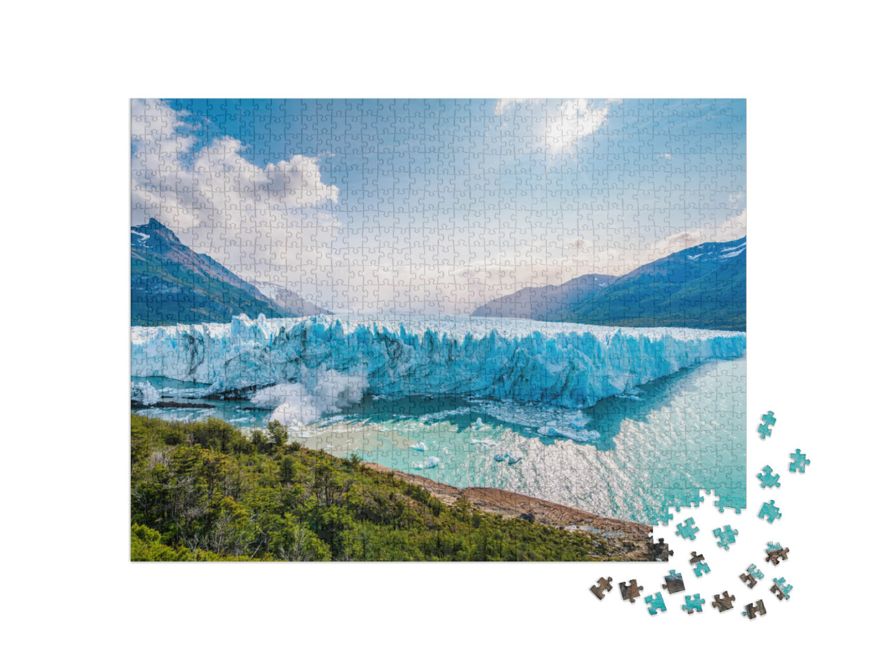 puzzle 1000 dílků „Lámání ledu na ledovci Perito Moreno, Argentina“