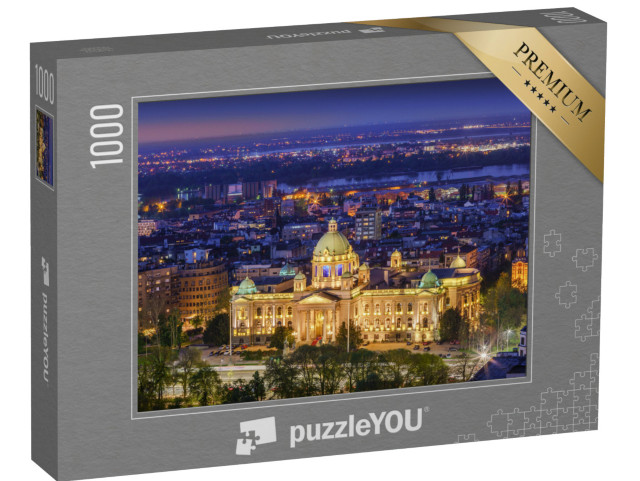 puzzle 1000 dílků „Národní shromáždění Republiky Srbsko v noci“