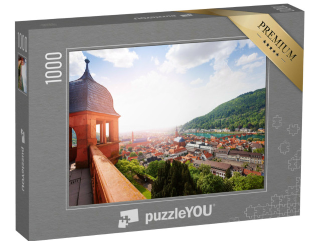 puzzle 1000 dílků „Pohled z hradu Heidelberg na město a řeku Neckar“