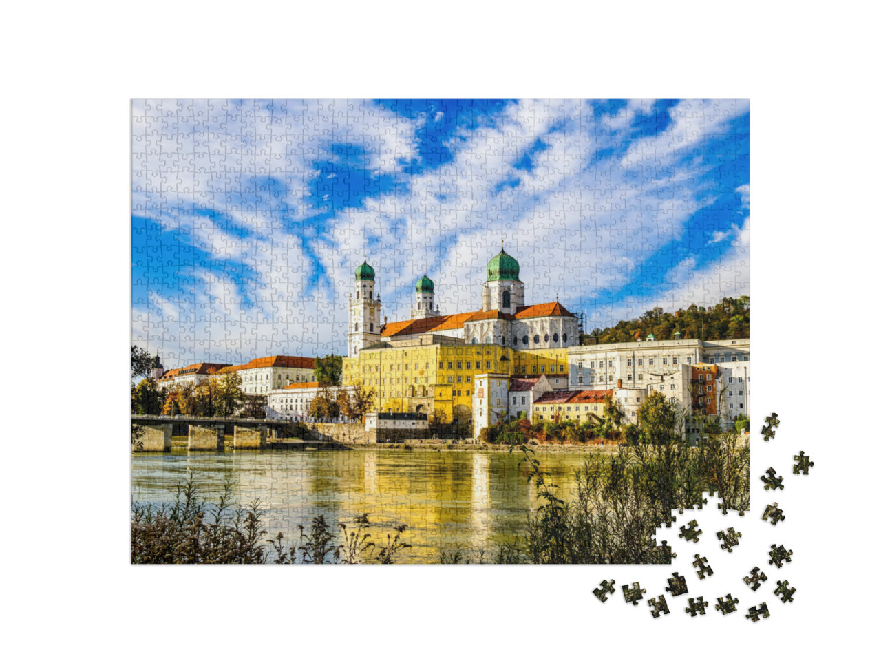 puzzle 1000 dílků „Staré město Pasov, Bavorsko, Německo“