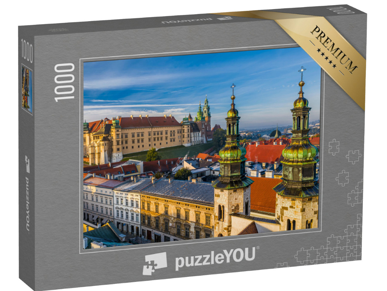 puzzle 1000 dílků „Centrum Krakova s výhledem na hrad Wawel, Polsko“