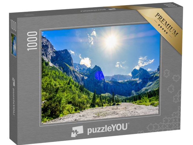 puzzle 1000 dílků „Slavné údolí Höllental u Zugspitze v Bavorsku, Německo“