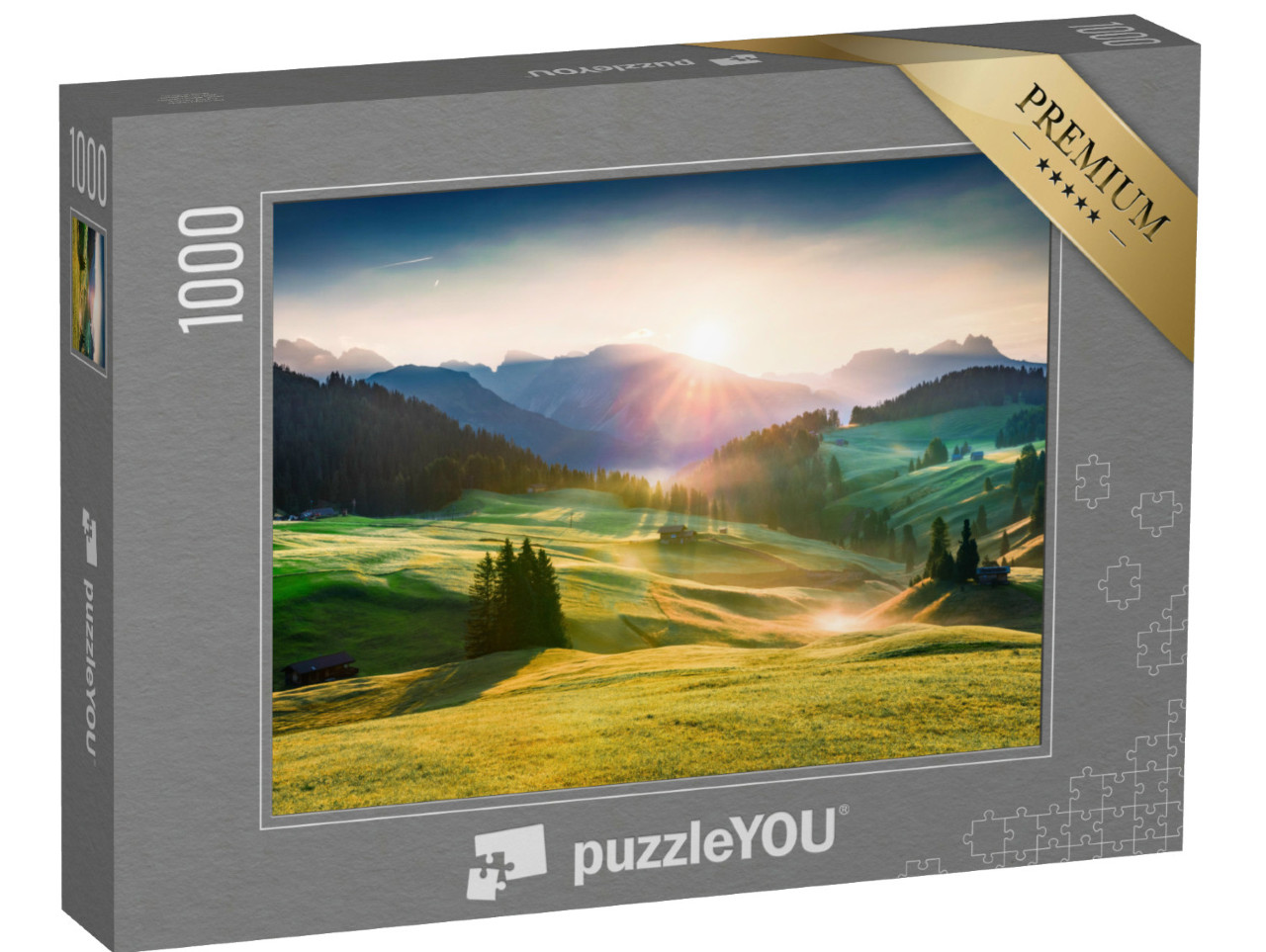 puzzle 1000 dílků „Alpe di Siusi v provincii Bolzano, Jižní Tyrolsko“