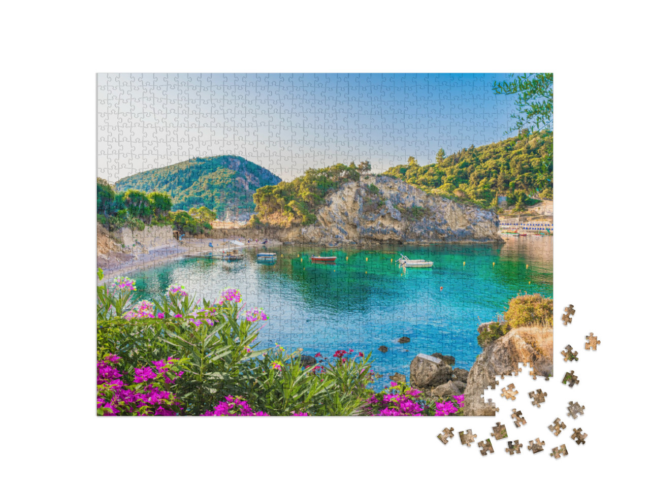 puzzle 1000 dílků „Zátoka Paleokastritsa na ostrově Korfu, Řecko“