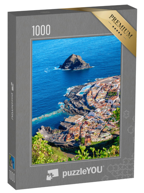 puzzle 1000 dílků „Letecký pohled na vesnici Garachico u Atlantického oceánu, Tenerife, Španělsko“