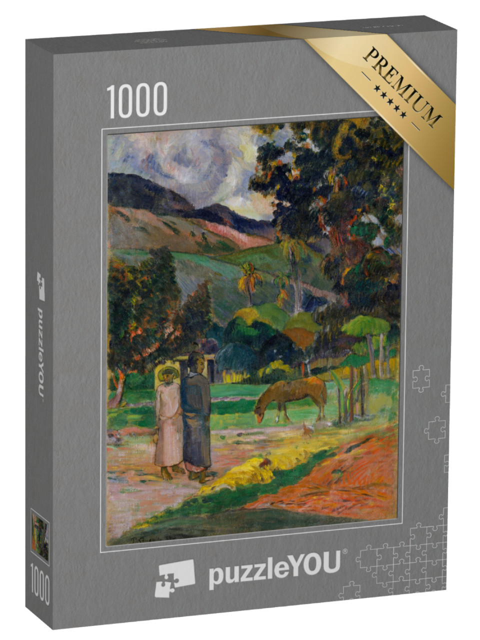 puzzle 1000 dílků „Paul Gauguin - Krajina na Tahiti“