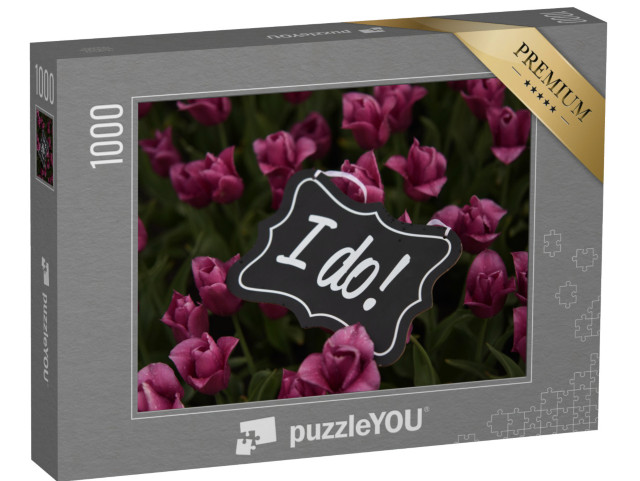 puzzle 1000 dílků „i do board, žádost o ruku mezi tulipány, netherl“