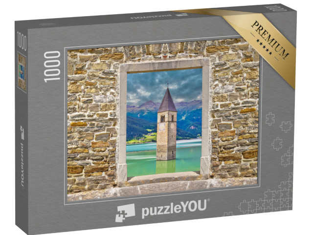 puzzle 1000 dílků „Zatopená zvonice Curon Venosta“