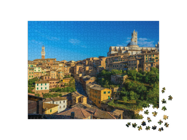puzzle 1000 dílků „Panorama Sieny, Toskánsko, Itálie“