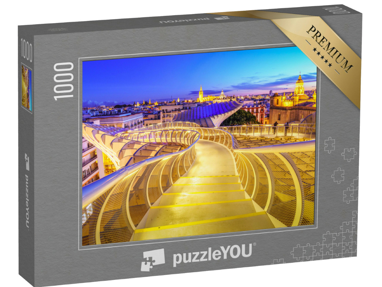 puzzle 1000 dílků „Space Metropol Parasol nad střechami Sevilly, Španělsko“