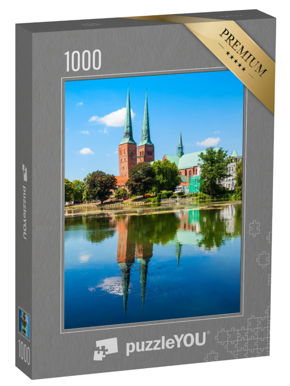 puzzle 1000 dílků „Cihlová katedrála v Lübecku“