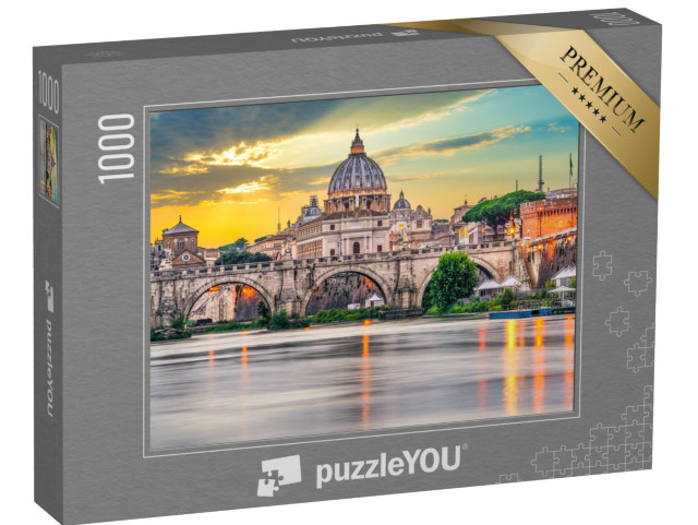 puzzle 1000 dílků „Bazilika svatého Petra a Ponte Vittorio Emanuele II ve Vatikánu, Řím“