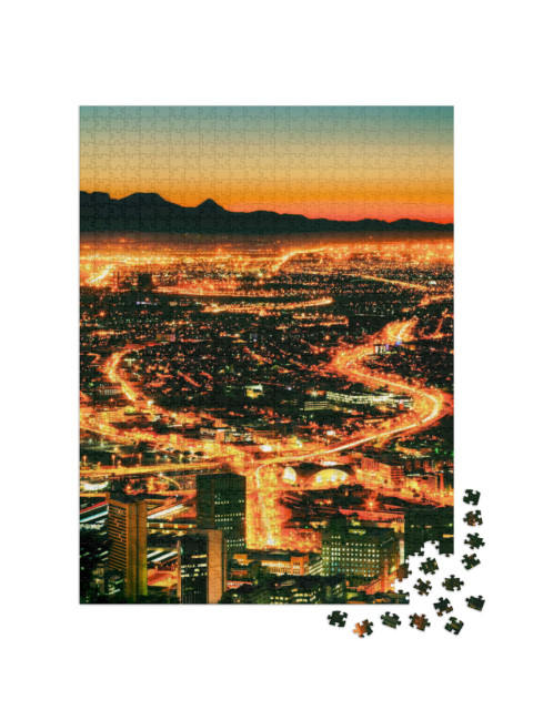 puzzle 1000 dílků „Noční pohled na Kapské Město ze Signal Hill“
