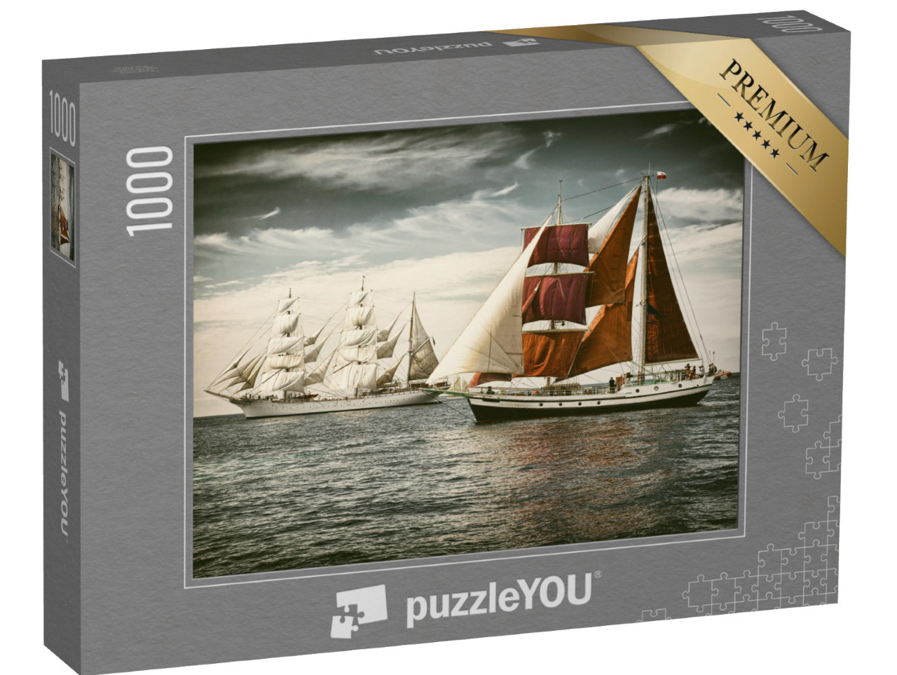 puzzle 1000 dílků „Pod plnými plachtami“