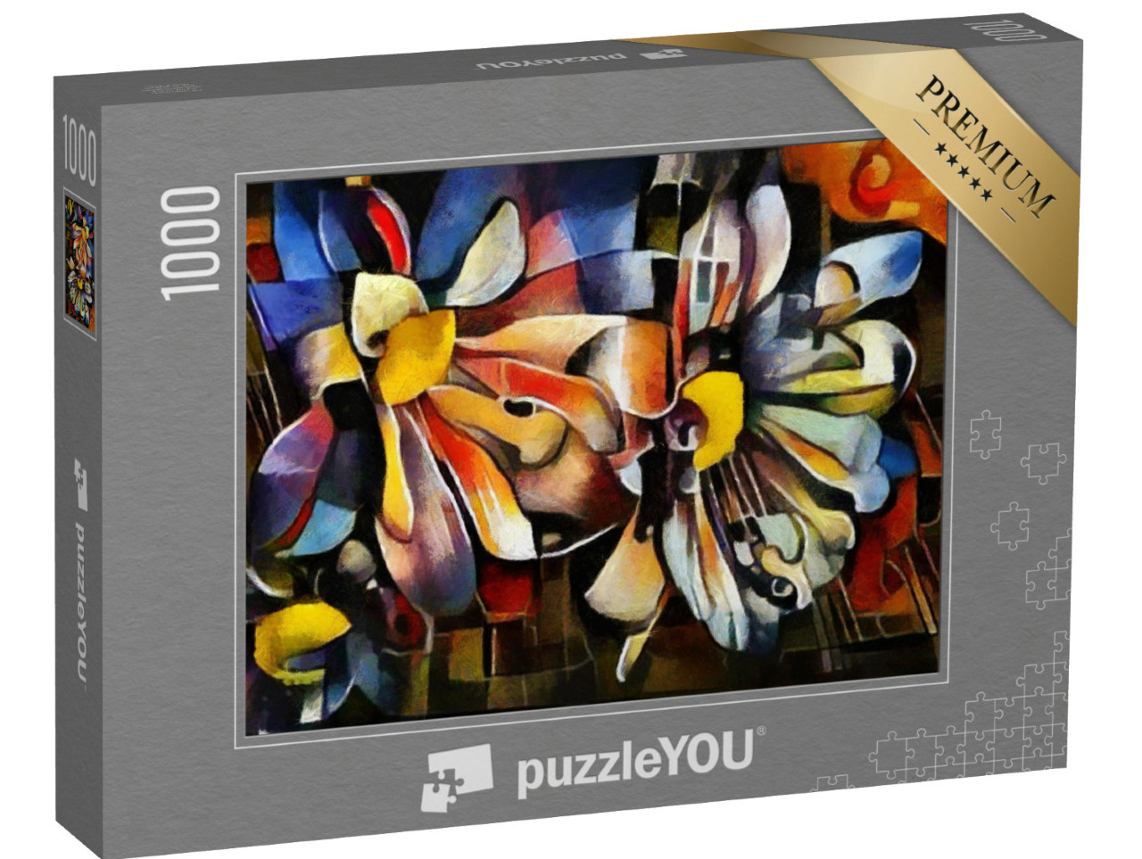 puzzle 1000 dílků „Květiny ve stylu Picassa a Kandinského“