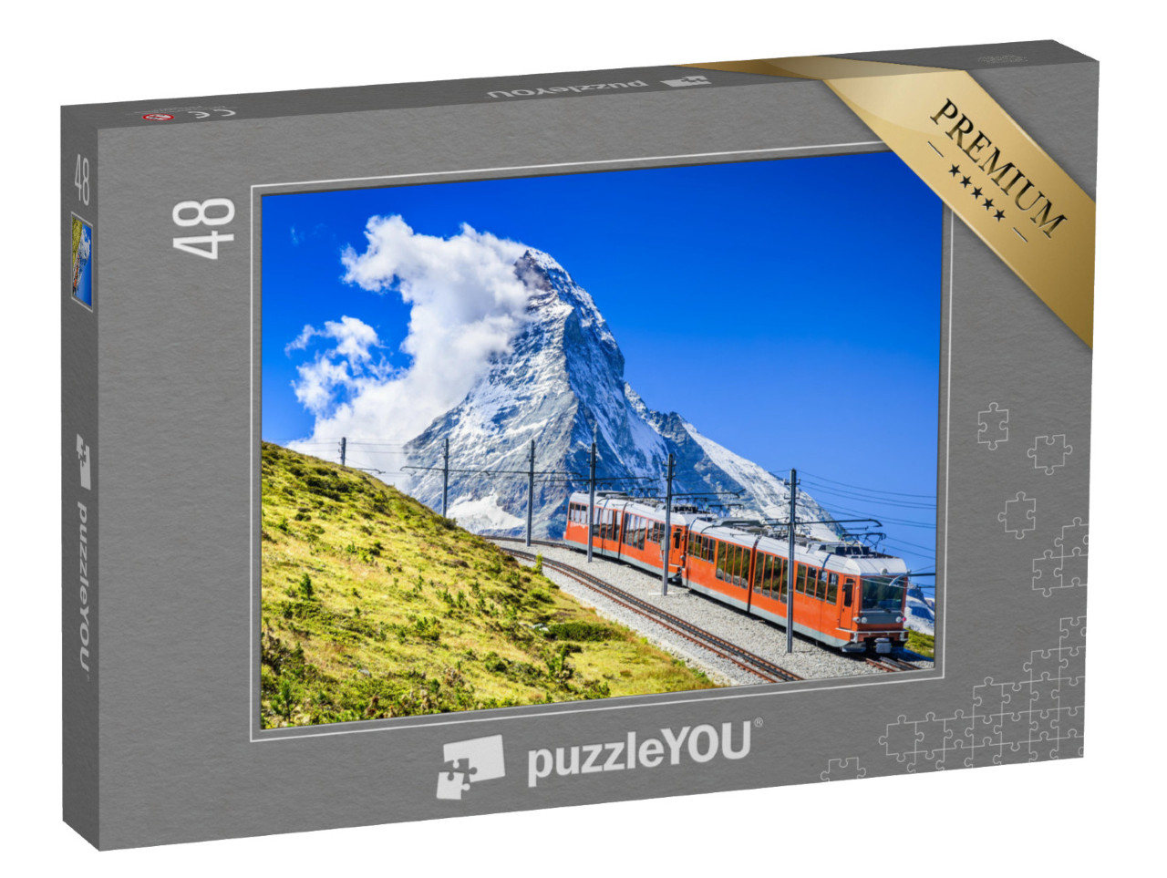 puzzle 48 dílků „Železnice Gornergrat na Matterhornu, Švýcarsko“