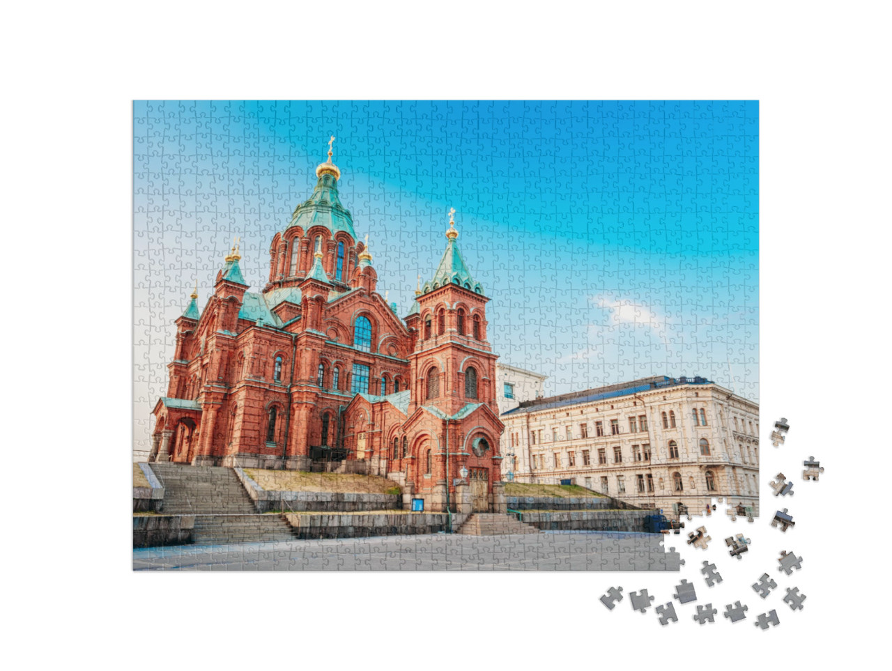 puzzle 1000 dílků „Krásná Uspenská katedrála, Helsinky“