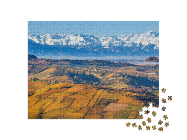 puzzle 1000 dílků „Podzimní kopce s vinicemi“