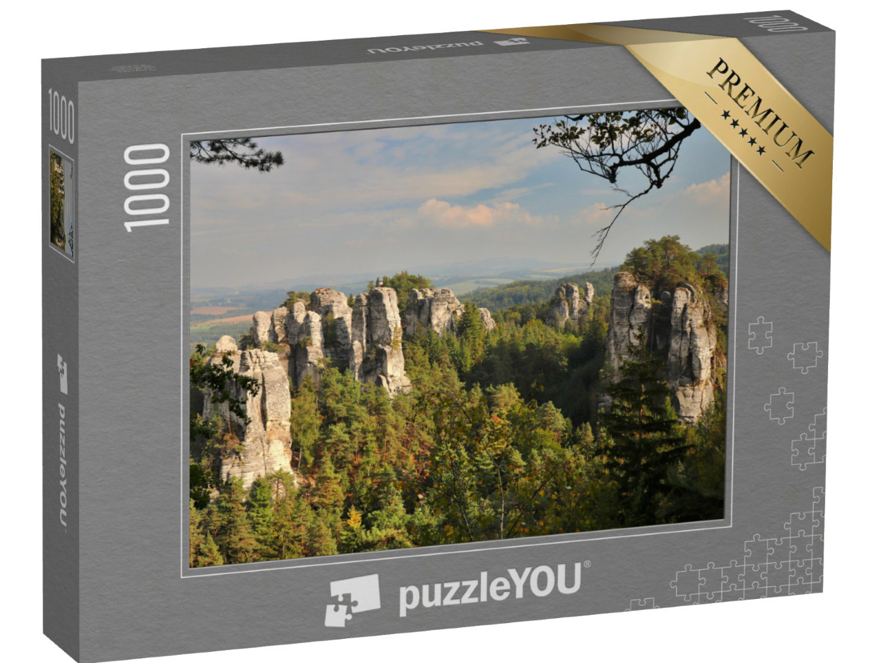 puzzle 1000 dílků „Výhled na skály, Český ráj, Česká republika“